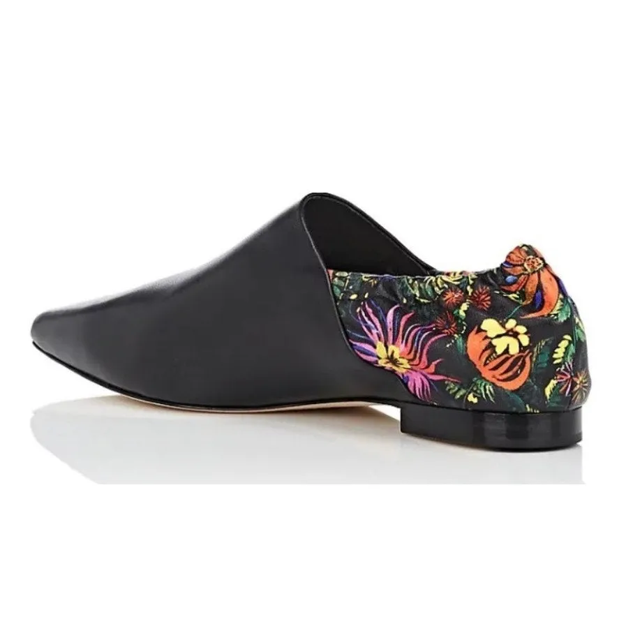 3.1 Phillip Lim Black Floral Babouche Size 39
