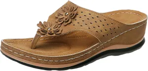 AMDBEL Platform Wedge Sandals Women Comfortable, Orthopedic Sandals for Women 2024, Women's Comfortable Orthopedic Sandals Thong Dressy T-Strap Orthotic Casual Summer Arch Support Sandals
