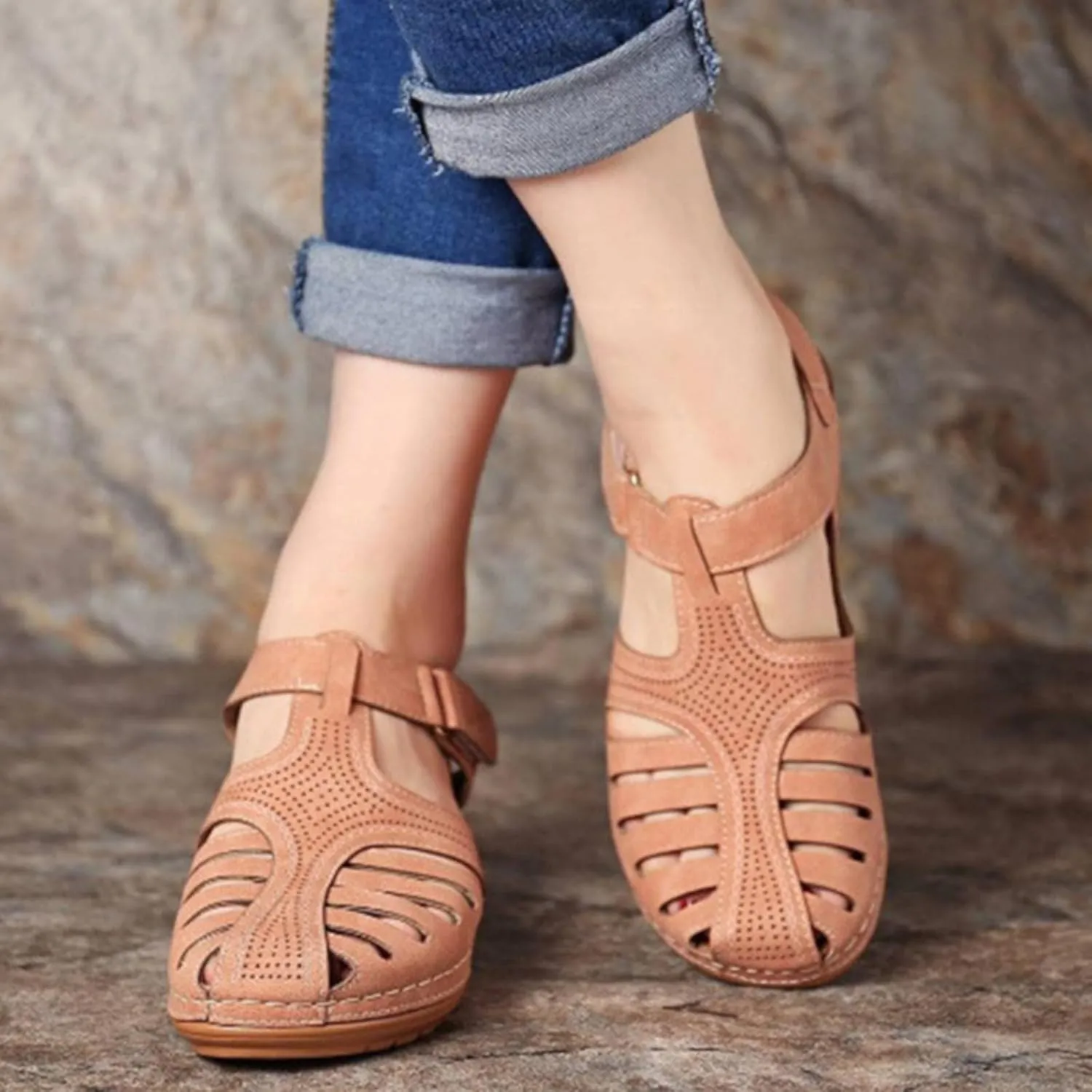 AMDBEL Summer Sandals for Women 2024, Sandals Women Wedge Orthopedic Platform Summer Sandals Trendy Comfortable Flip Flops