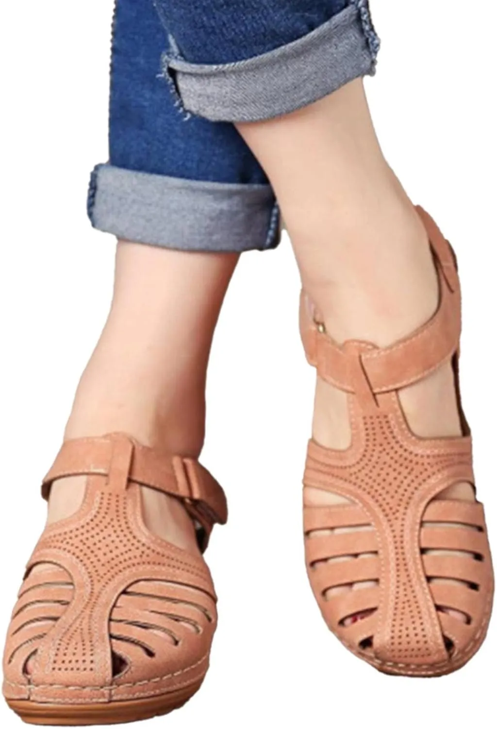 AMDBEL Summer Sandals for Women 2024, Sandals Women Wedge Orthopedic Platform Summer Sandals Trendy Comfortable Flip Flops