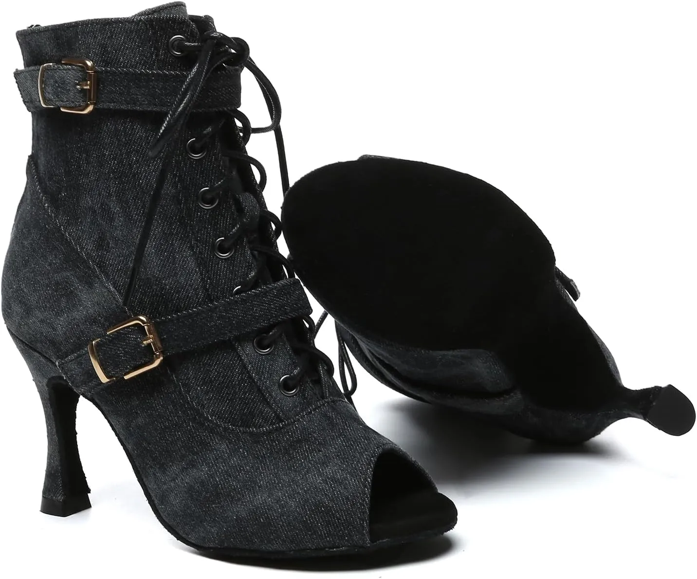 AOQUNFS Dancing Boots Women Latin Ballroom Ankle Dance Shoes,L636