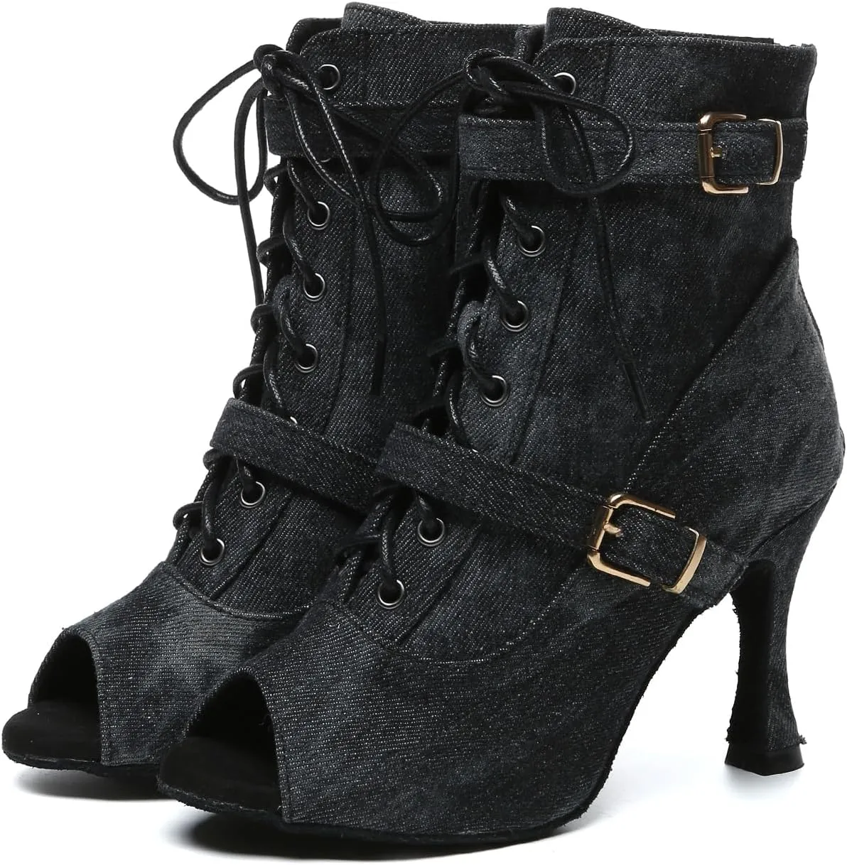 AOQUNFS Dancing Boots Women Latin Ballroom Ankle Dance Shoes,L636