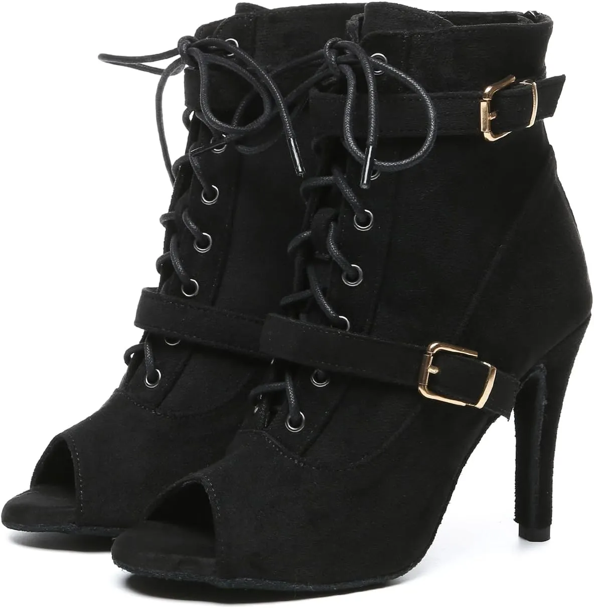 AOQUNFS Dancing Boots Women Latin Ballroom Ankle Dance Shoes,L636