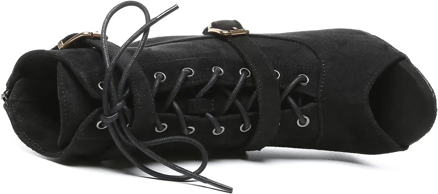 AOQUNFS Dancing Boots Women Latin Ballroom Ankle Dance Shoes,L636