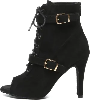 AOQUNFS Dancing Boots Women Latin Ballroom Ankle Dance Shoes,L636