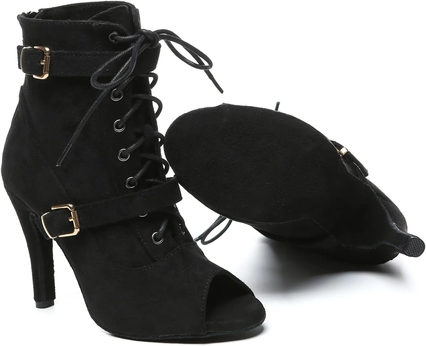 AOQUNFS Dancing Boots Women Latin Ballroom Ankle Dance Shoes,L636