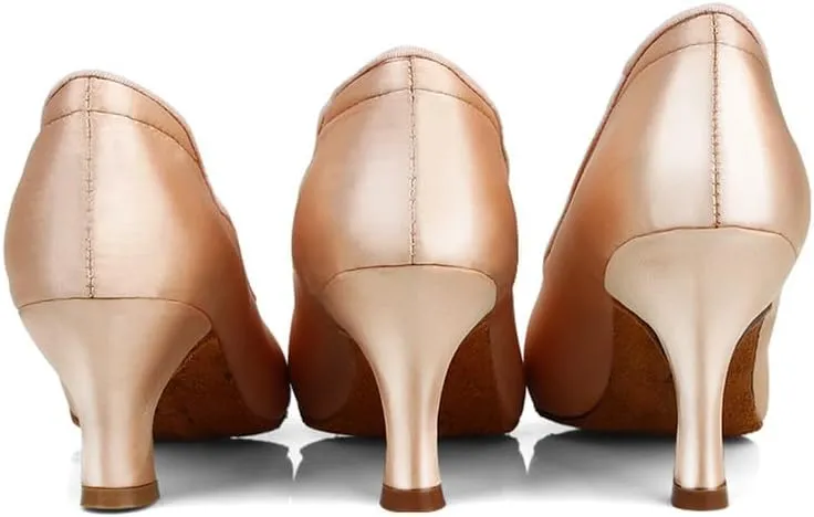 AOQUNFS Women Ballroom Dance Shoes Closed Toe Walts Salsa Latin Dancing Shoes,138