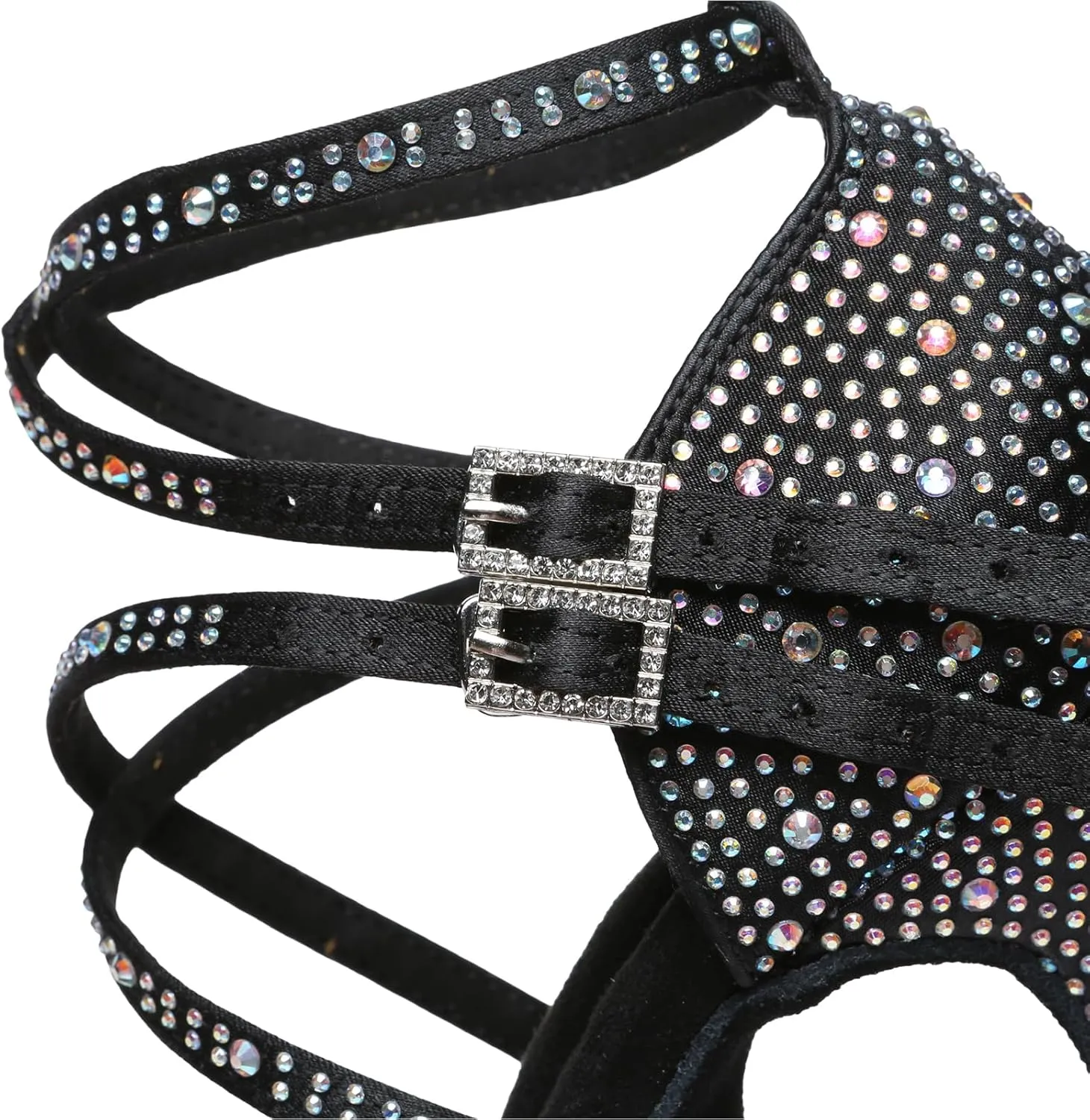 AOQUNFS Women Latin Dance Shoes Rhinestones Salsa Ballroom Practice Performance Dancing Shoes,L602