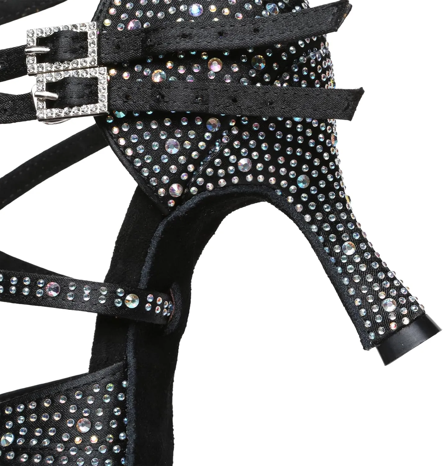 AOQUNFS Women Latin Dance Shoes Rhinestones Salsa Ballroom Practice Performance Dancing Shoes,L602