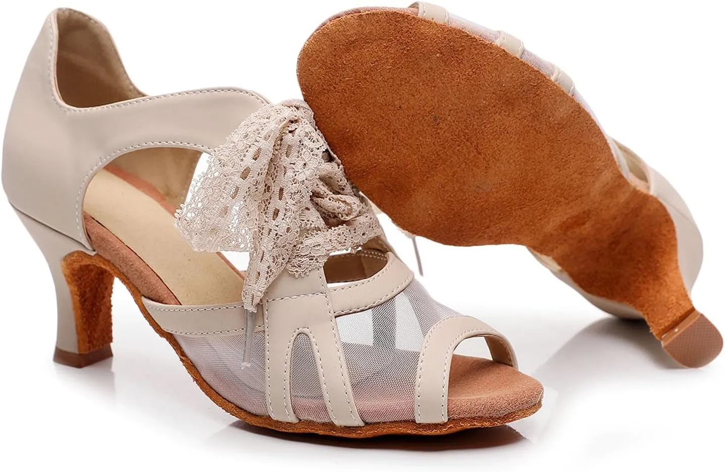 AOQUNFS Women's Latin Dance Shoes 2 Inch Heel Ballroom Salsa Practice Performance Dancing Shoes,Model 087