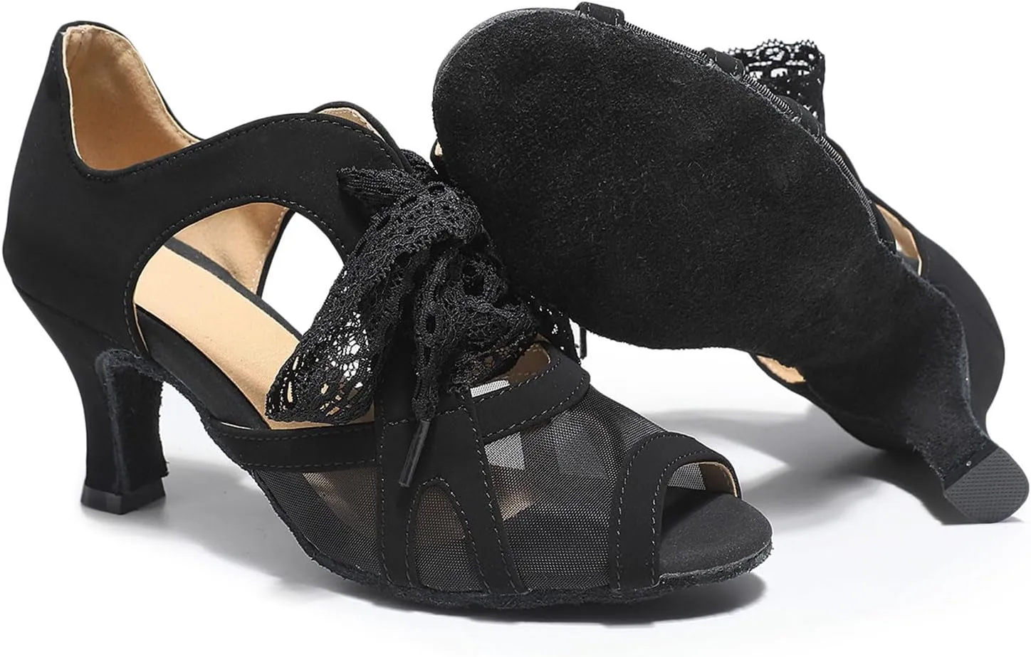 AOQUNFS Women's Latin Dance Shoes 2 Inch Heel Ballroom Salsa Practice Performance Dancing Shoes,Model 087