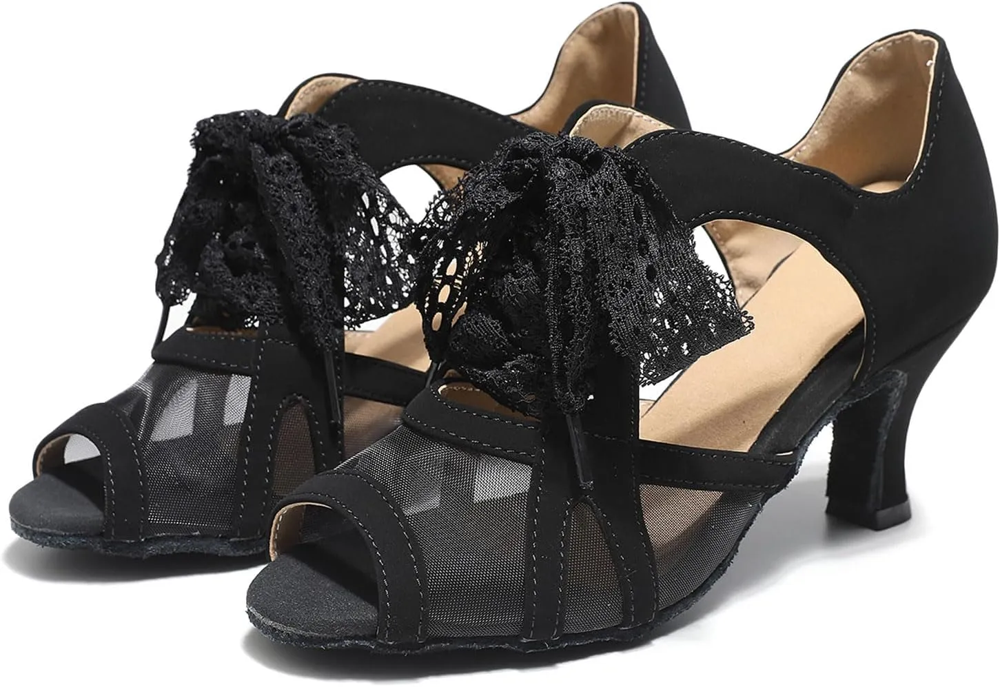 AOQUNFS Women's Latin Dance Shoes 2 Inch Heel Ballroom Salsa Practice Performance Dancing Shoes,Model 087