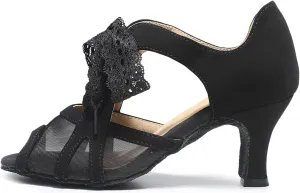 AOQUNFS Women's Latin Dance Shoes 2 Inch Heel Ballroom Salsa Practice Performance Dancing Shoes,Model 087