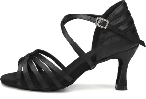 AOQUNFS Women's Latin Dance Shoes Ballroom Salsa Practice Professional Performance Dancing Shoes,2324,Black,US 5.5