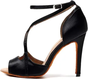 AOQUNFS Women's Open Toe Latin Dance Shoes Ballroom Salsa Performance Practice Dancing Shoes,Model 1030