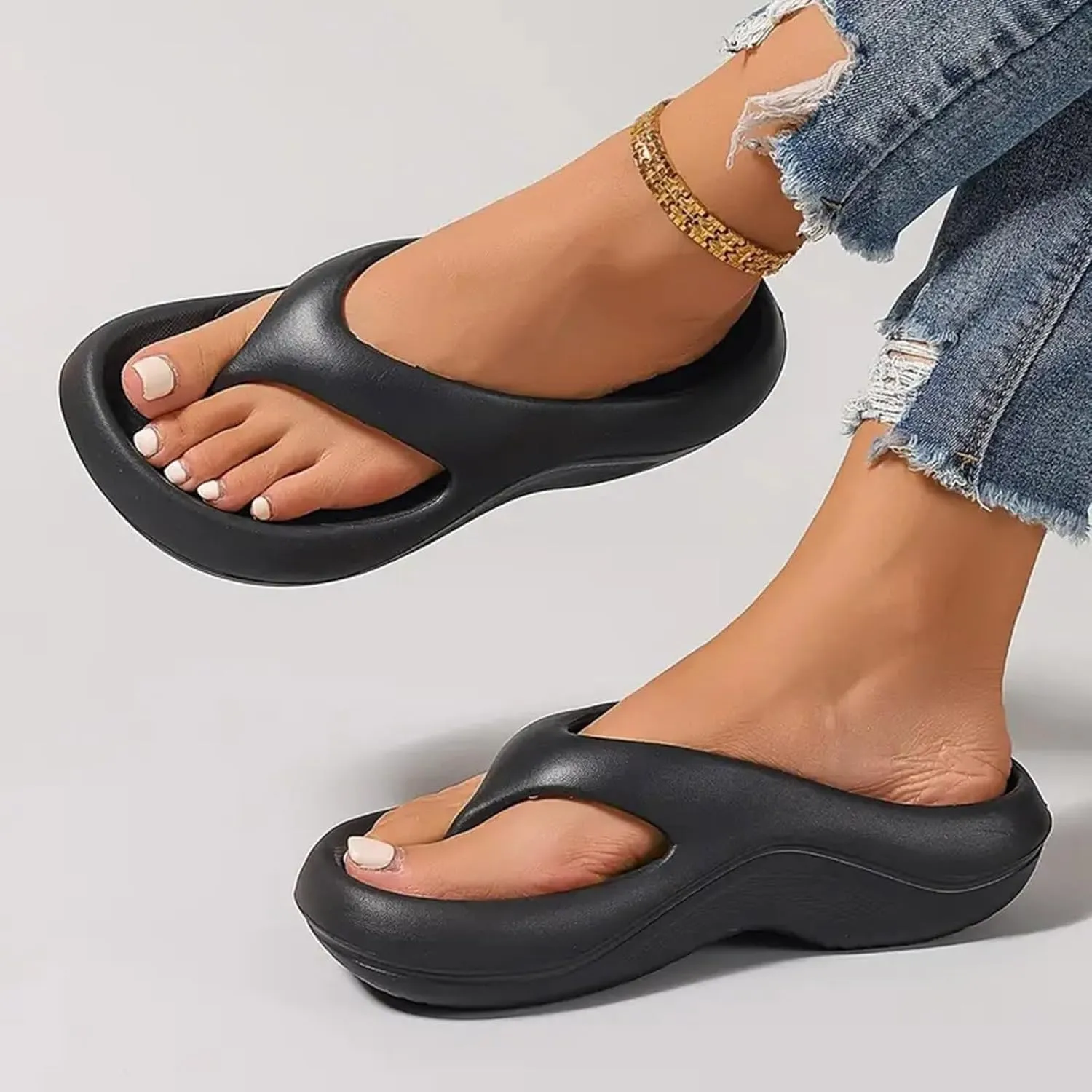 Arch Support Flip Flops for Women Plantar Fasciitis Orthopedic Sandals Arch Support Recovery Pillow Soft Summer Beach Shoes