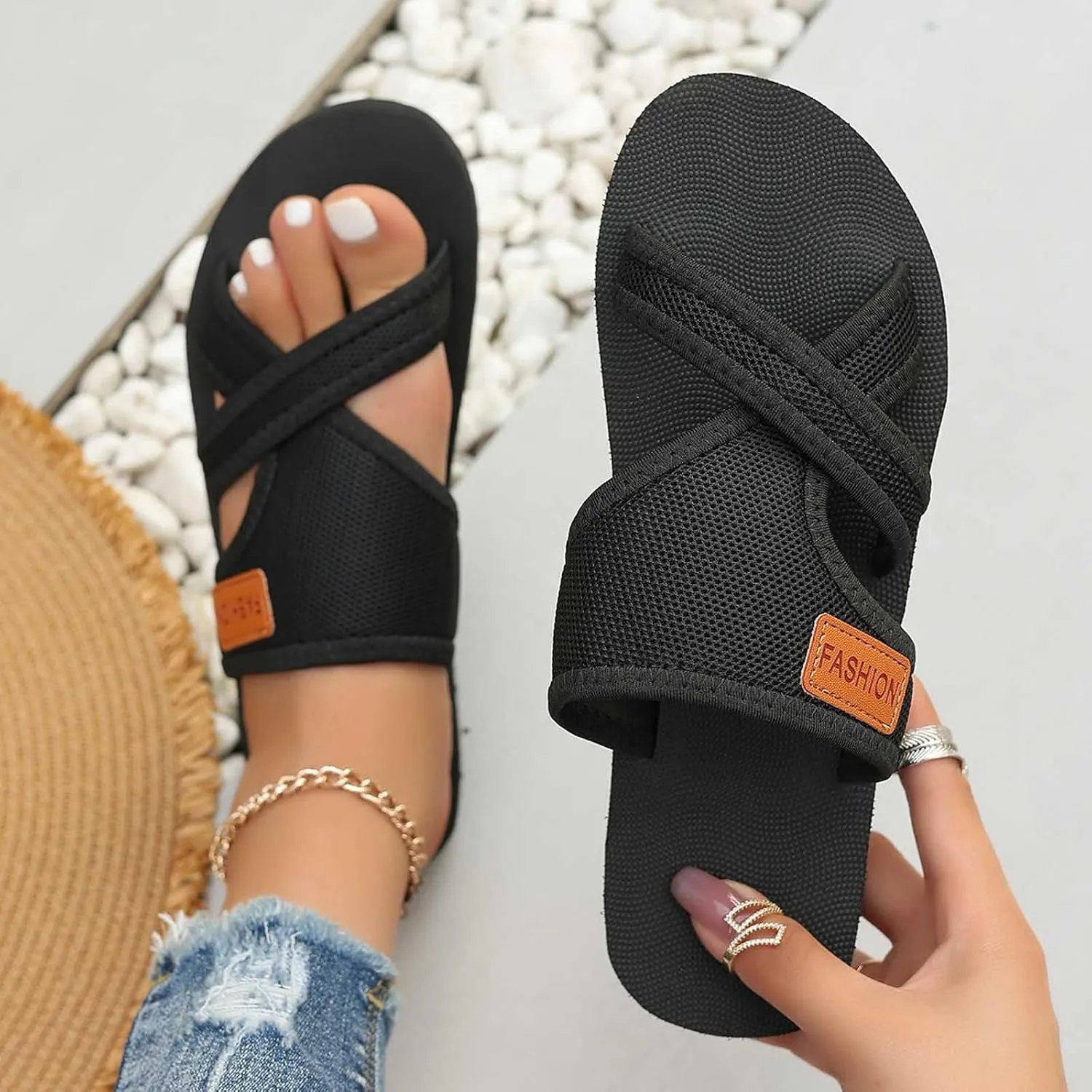 Arch Support Sandals Women's Dressy Women Orthopedic Shoes 2025 Beach Slide With Arch Support Vacation Flip Flops