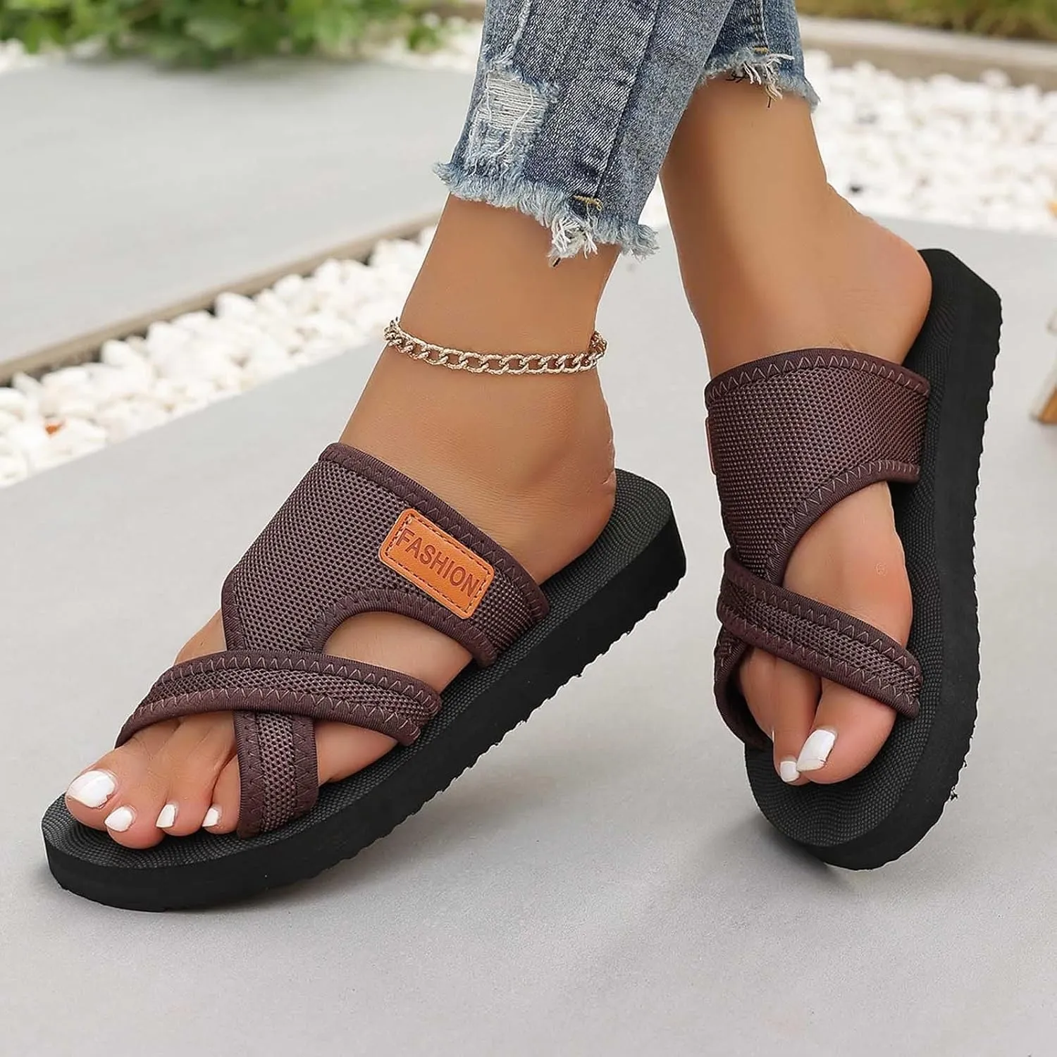 Arch Support Sandals Women's Dressy Women Orthopedic Shoes 2025 Beach Slide With Arch Support Vacation Flip Flops