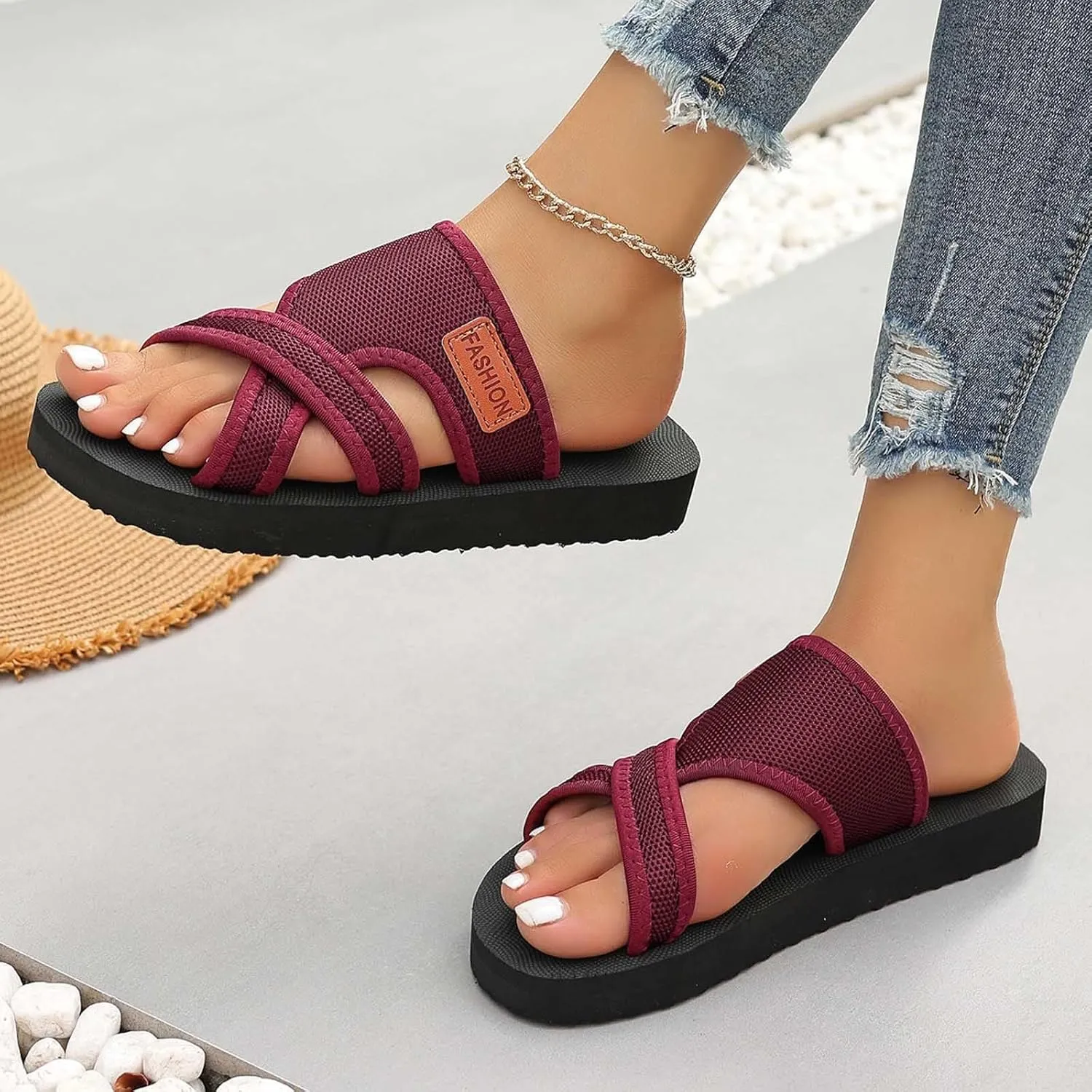 Arch Support Sandals Women's Dressy Women Orthopedic Shoes 2025 Beach Slide With Arch Support Vacation Flip Flops
