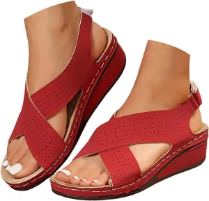 Arch Support Sandals Women's Wide Slip On Walking Shoes Women With Arch Support Flats Orthopedic Comfort Wedge Shoe