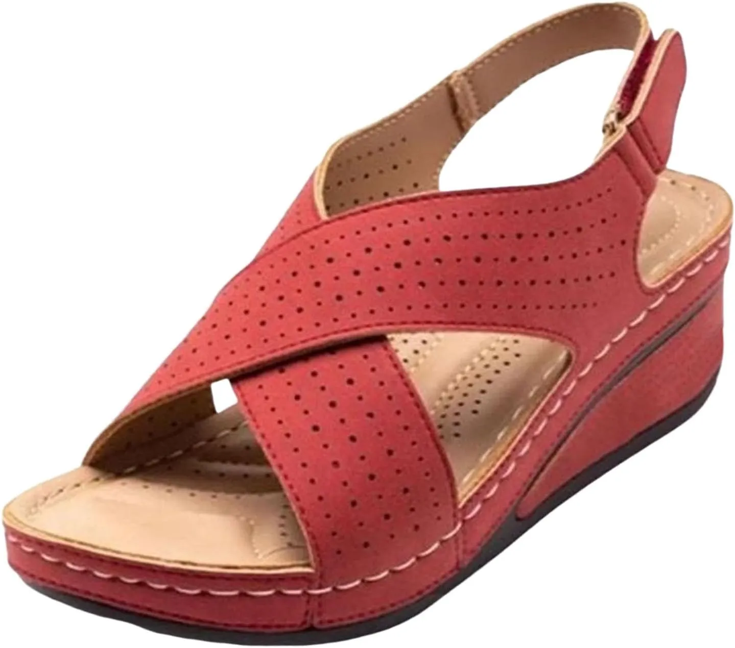 Arch Support Sandals Women's Wide Slip On Walking Shoes Women With Arch Support Flats Orthopedic Comfort Wedge Shoe
