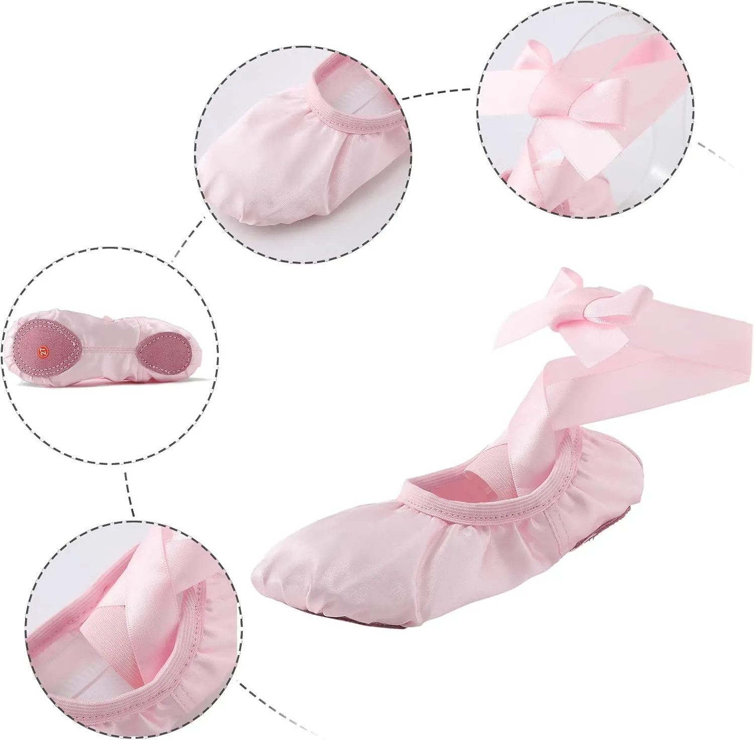 Ballet Shoes for Girls Ribbons Ballet Slippers Dance Shoes Toddler Girl Ballet Flat?? Toddler Girl Ballet Shoes