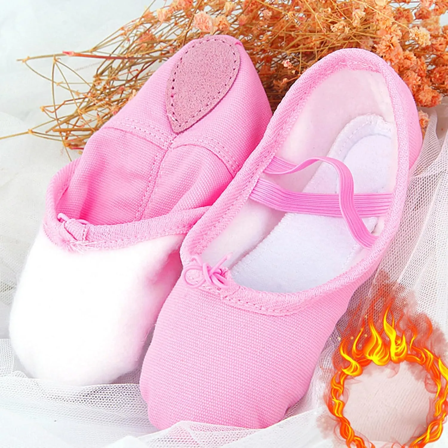Ballet Shoes for Girls Toddler Dance Shoes Ballet Flats Canvas Ballerina Shoes for Kids Ballet Slippers
