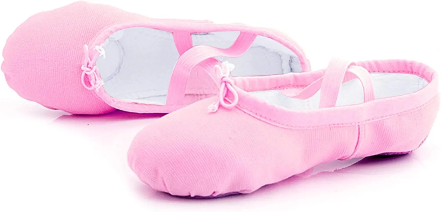 Ballet Shoes for Girls Toddler Dance Shoes Ballet Flats Canvas Ballerina Shoes for Kids Ballet Slippers