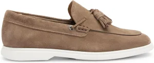 BOSS Men's Sienne Mocc Suede Loafers with Tassels Size