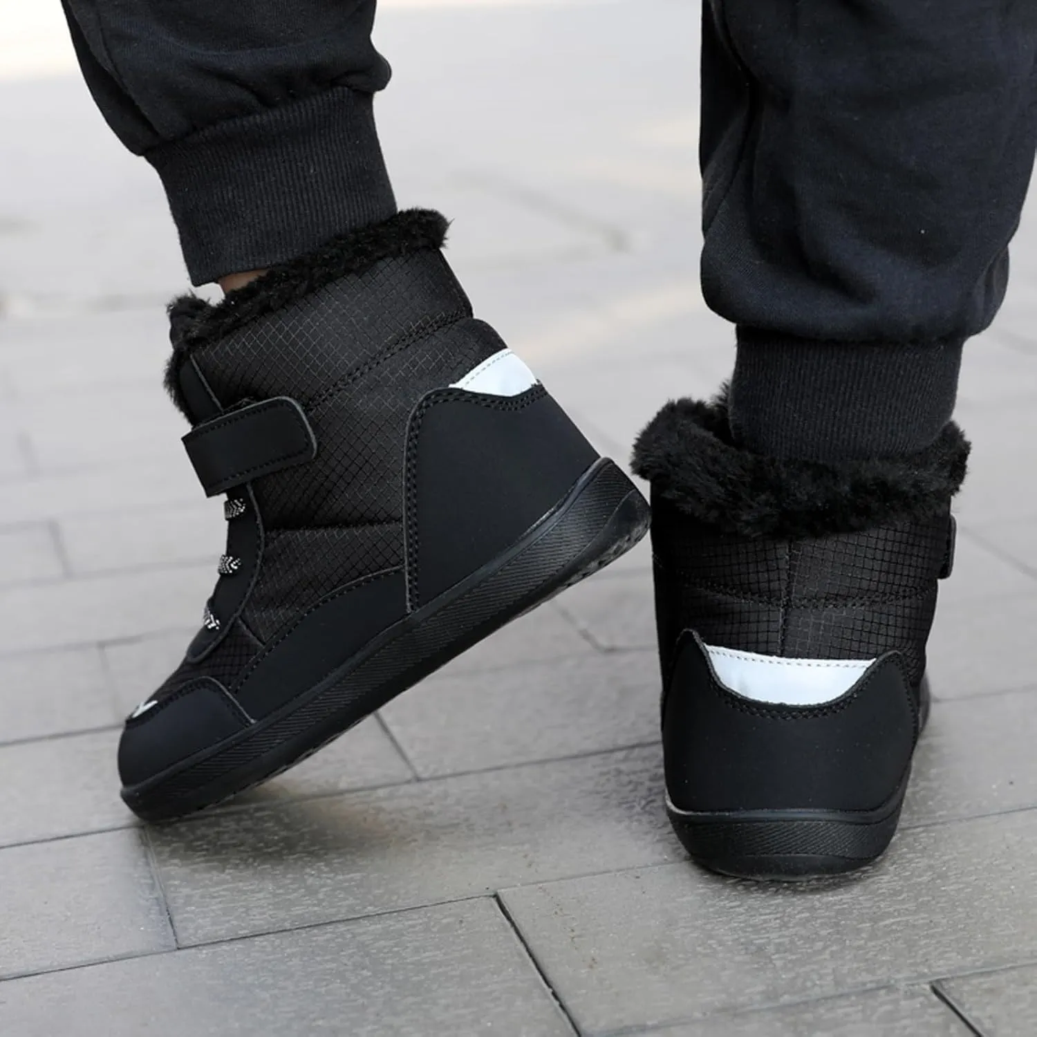 Boys Girls Barefoot Winter Boots With Wide Toe Box Slip Drop Sole Ankle Winter Snow Boots Boots for Toddler Boys Size 5
