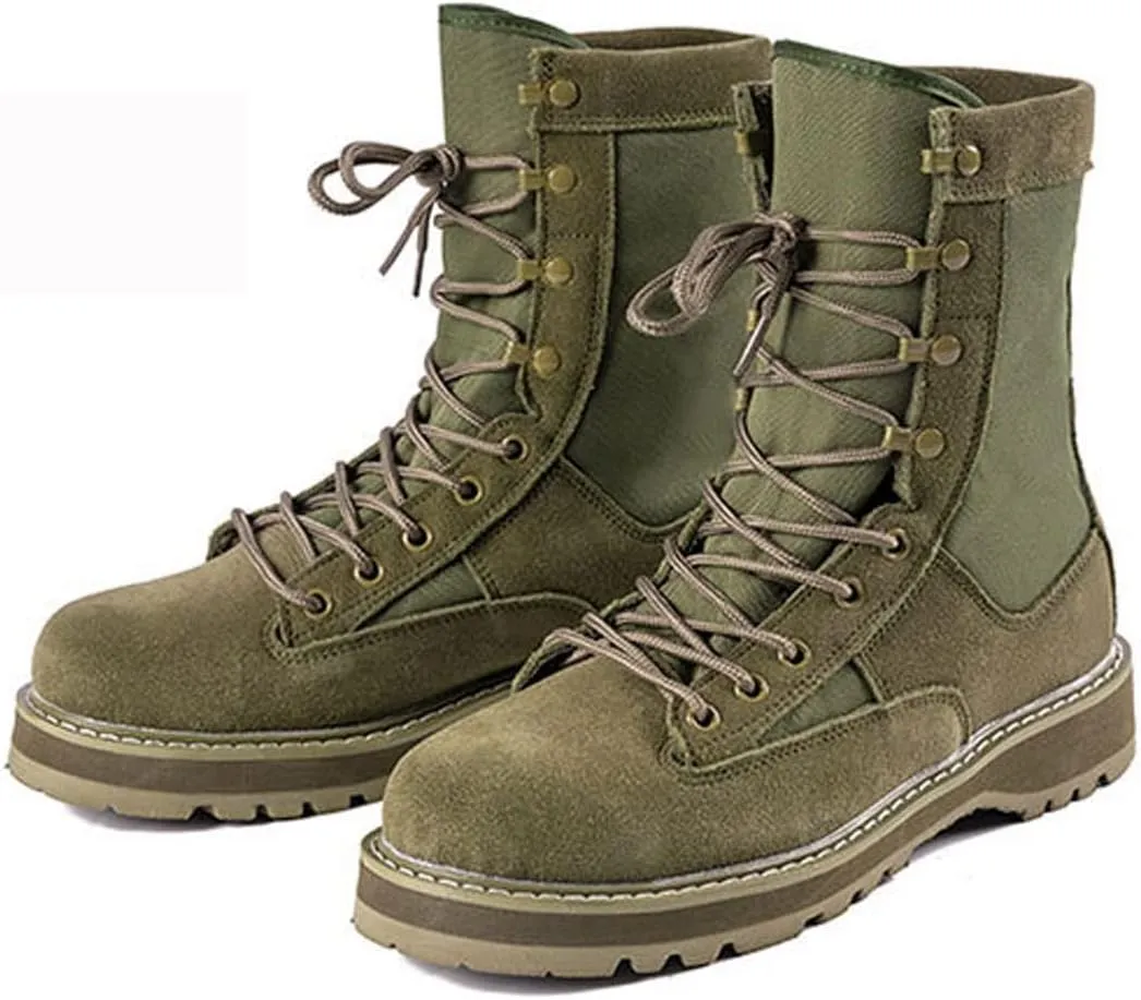 Breathable Men Desert Boots Tactical Military Boots Ultralight Combat Boots Outdoor Hiking Shoes Army Boots Large (Color : Green, Size : 7)