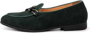 ByErz Men Suede Loafers Slip-On Dress Shoes Business and Parties Formal Events Smoking Slippers Loafers