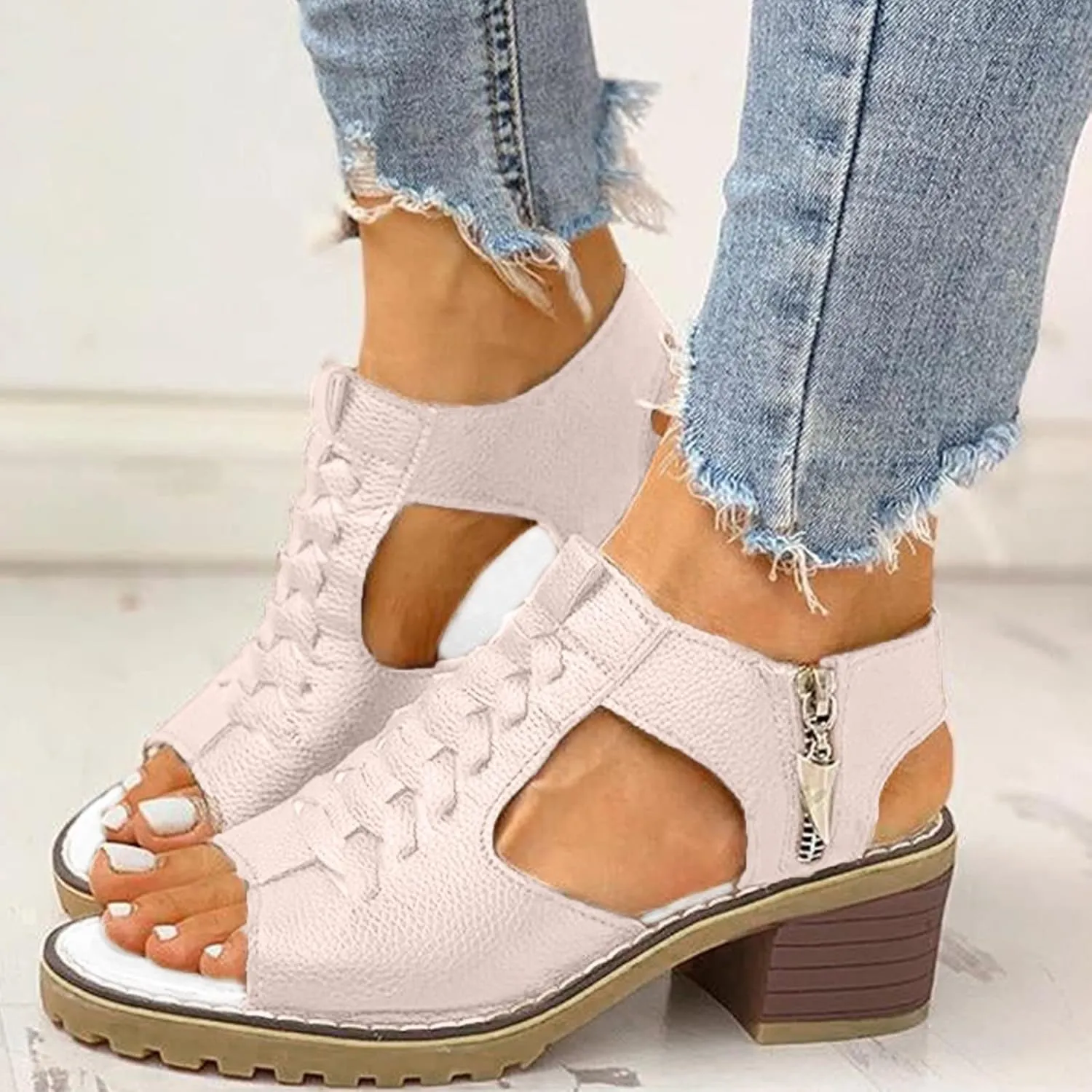 Casual Sandals Women Flat Platform Sandals for Women Orthopedic Open Toe Shoes Slip On Casual Sandals