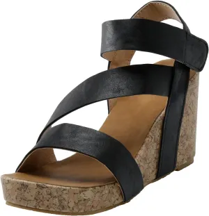 Casual Sandals Women Hard Heel Wedge Sandals for Women Open Toe Shoes Comfortable Strap Beach Sandals