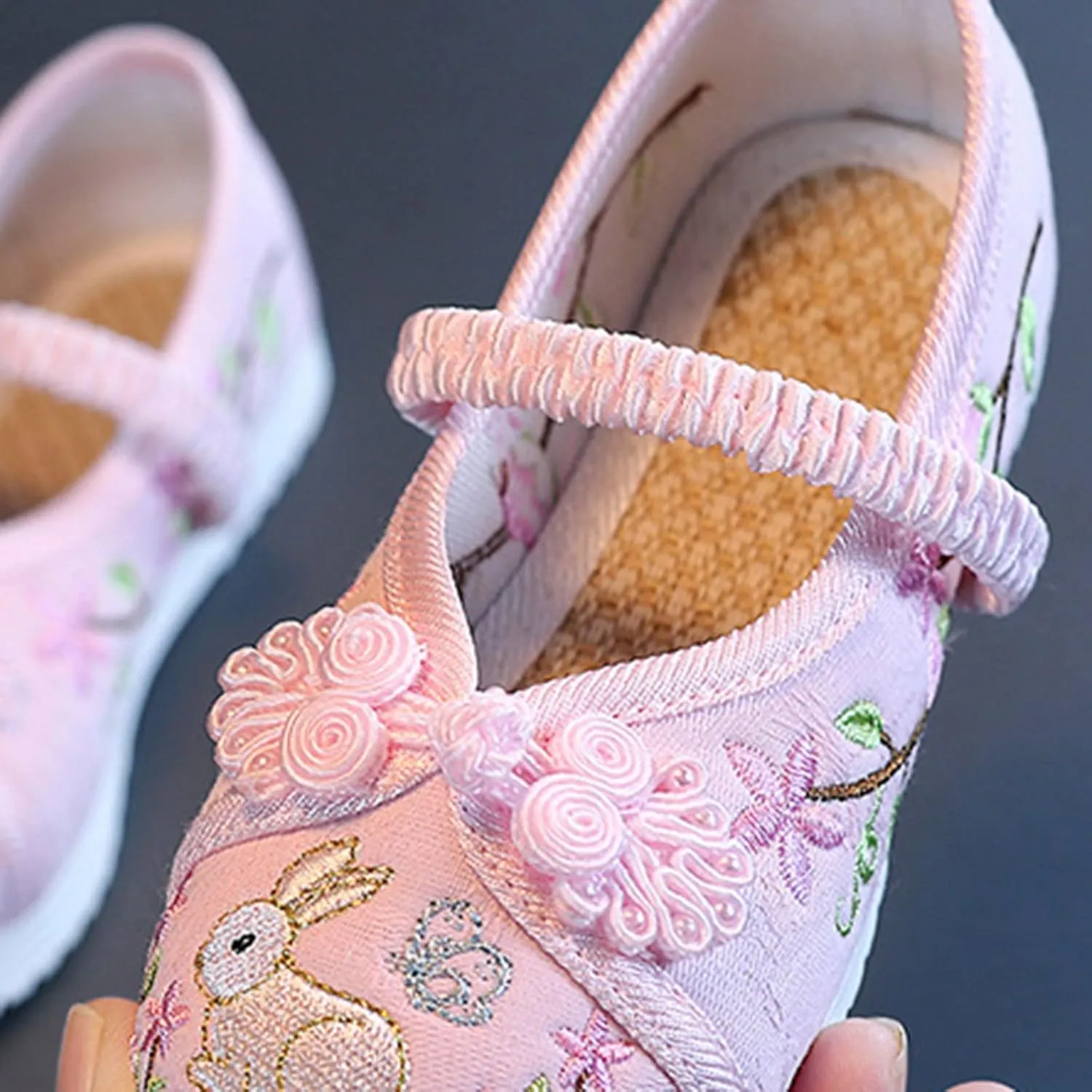 Chinese Traditional Embroidered Costume Shoes Girls Ancient Round Toe Floral Flat?? Fairy Cheongsam Dress Up Shoes