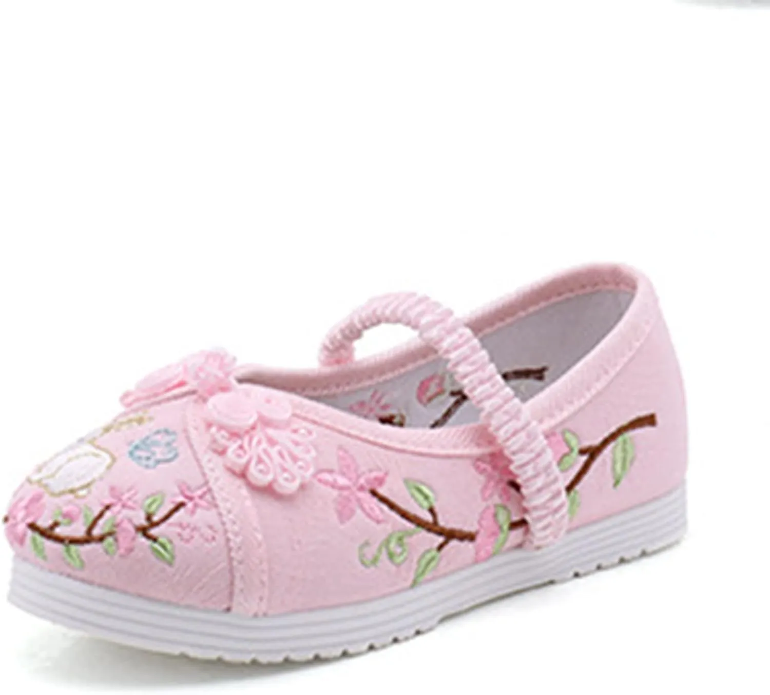 Chinese Traditional Embroidered Costume Shoes Girls Ancient Round Toe Floral Flat?? Fairy Cheongsam Dress Up Shoes