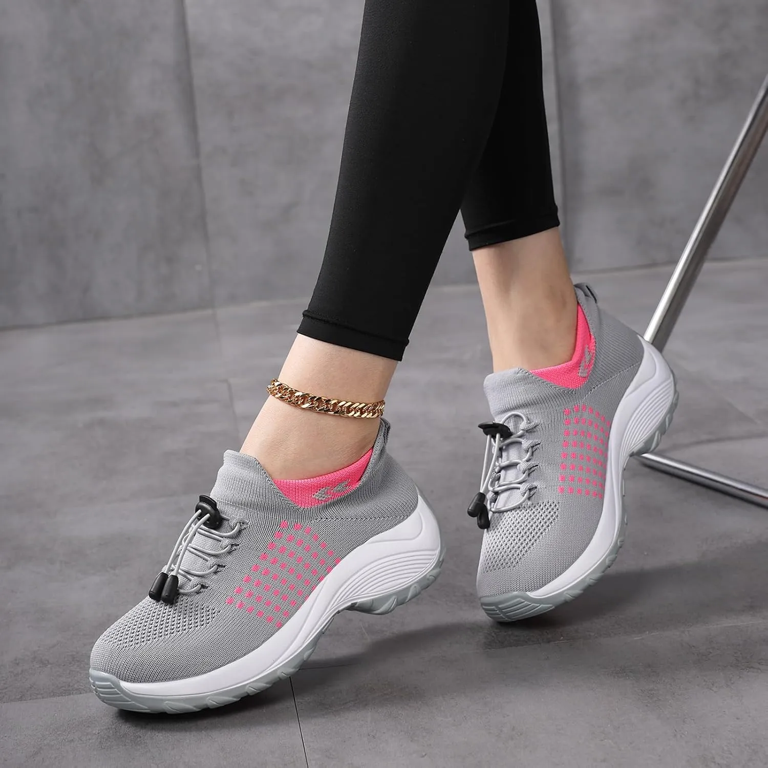 Comfort Wear Orthowear Shoes for Women Men Orthopedic Cushion Shoes Anti-Slip Air Nurse Shoe Breathable Mesh Fashion Sneakers for Women Plantar Fasciitis Unisex Adjustable Elastic Strap Trainers