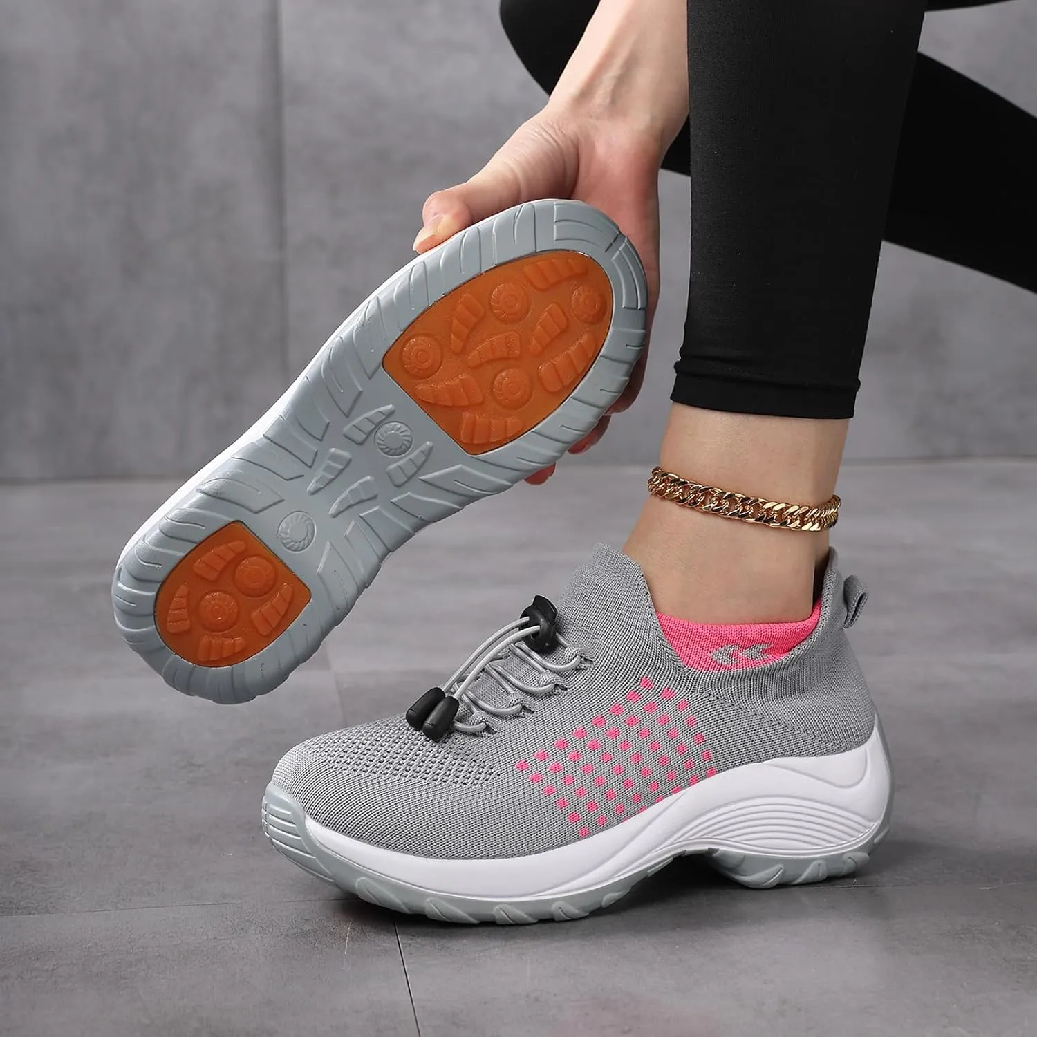 Comfort Wear Orthowear Shoes for Women Men Orthopedic Cushion Shoes Anti-Slip Air Nurse Shoe Breathable Mesh Fashion Sneakers for Women Plantar Fasciitis Unisex Adjustable Elastic Strap Trainers
