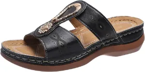 Comfortable Recovery Orthopedic Sandals for Women Orthotic Women Wide Width Sandals Memory Foam Slides for Women Orthotic High Arch Support Shoes for Women Orthotics Sandals for Women Arch Support