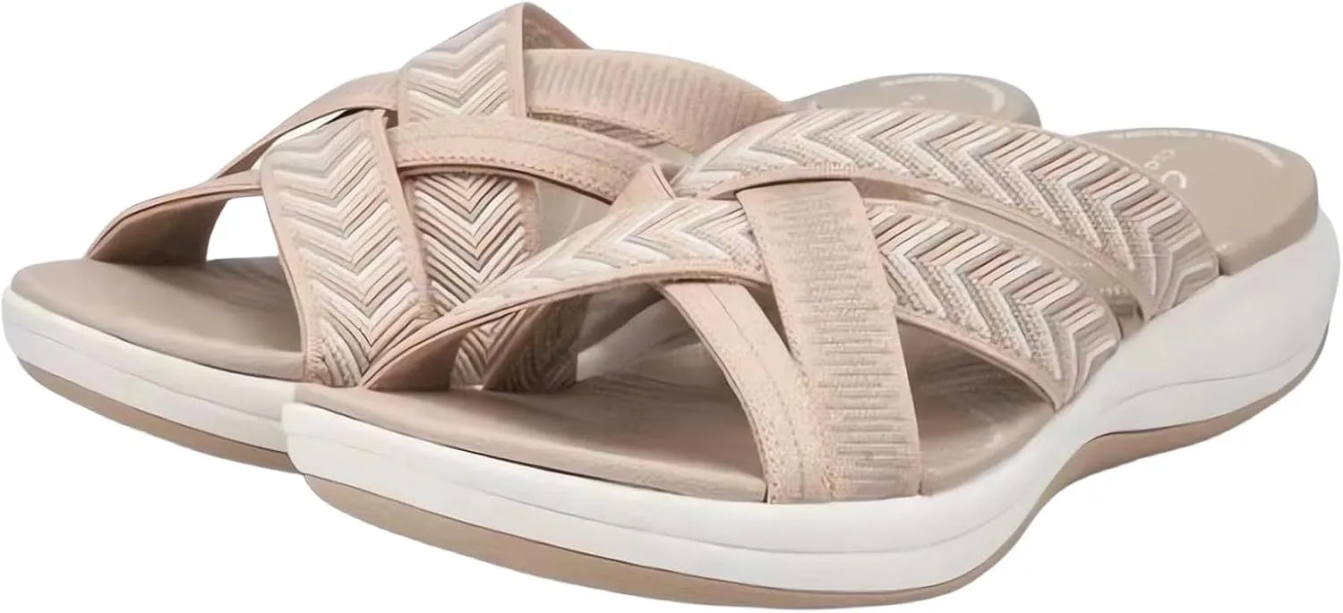 Comfortable Recovery Orthopedic Walking Plantar Fasciitis Slides Sandals with Arch Support Wide Width Slide Sandal Straps Footwear Summer Beach Casual Outdoor Adjustable 2025 Trendy Shoes