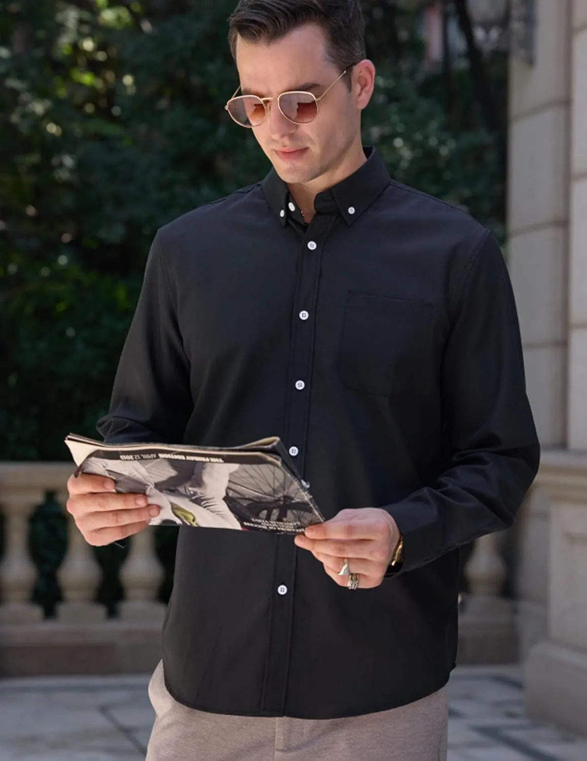 COOFANDY Mens Long Sleeve Button Down Shirt Casual Untucked Shirts for Men Oxford Dress Shirts