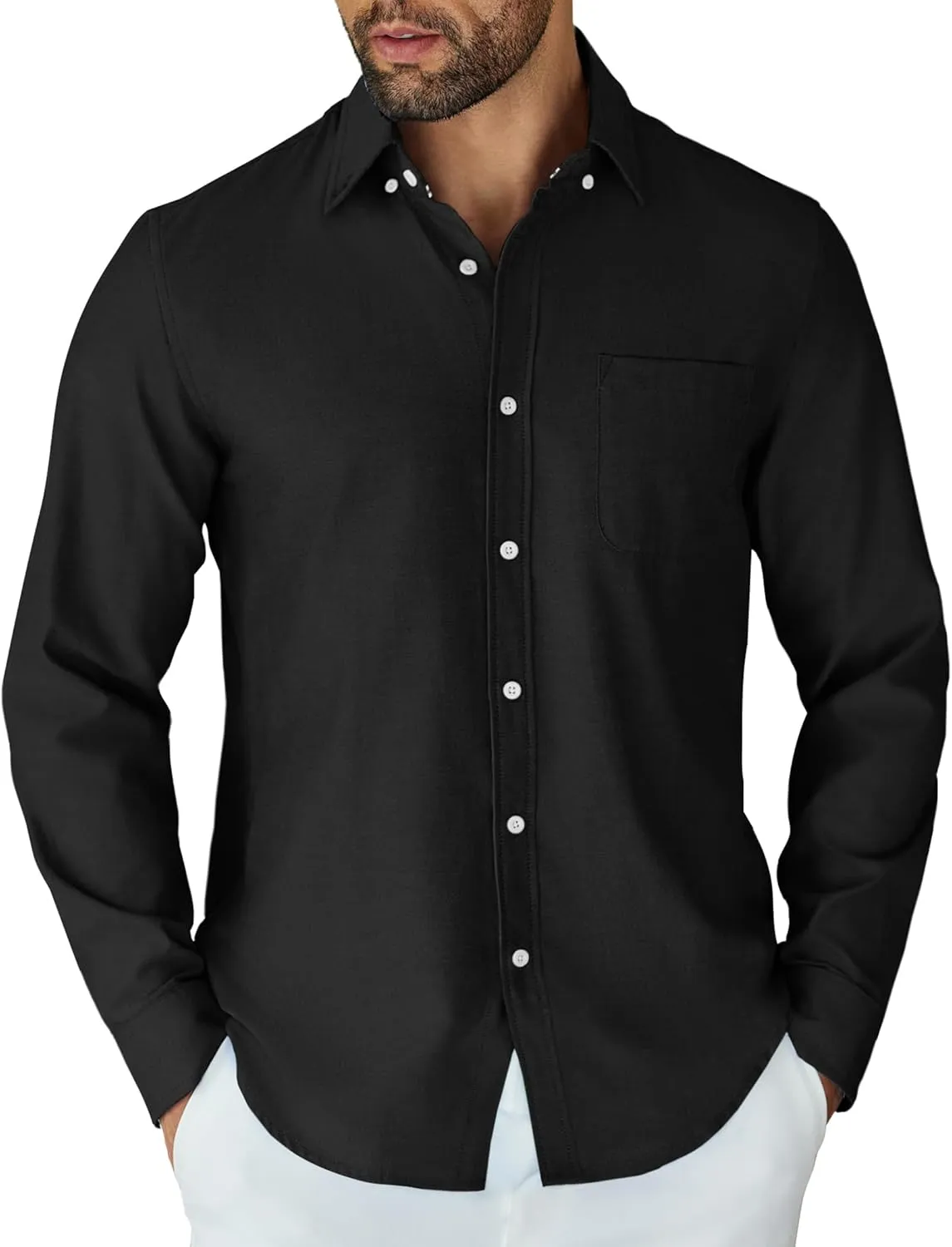 COOFANDY Mens Long Sleeve Button Down Shirt Casual Untucked Shirts for Men Oxford Dress Shirts