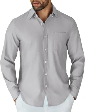 COOFANDY Mens Long Sleeve Button Down Shirt Casual Untucked Shirts for Men Oxford Dress Shirts