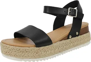 Damping Sole Upgradation Stretch Lightweight Sandals, Reef Platform Sandals Wedges Low Heel Rubber Cushion Slip on Going Out Dressy Comfortable Black Slides Wedge Slippers Arch Support