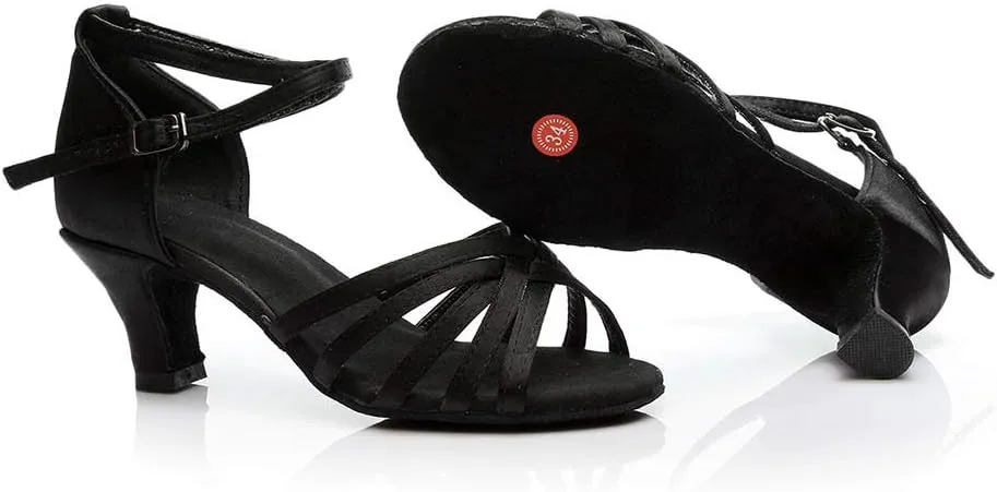 Dance Shoes for Women Strappy Heeled Sandals Practice Ballroom Dancing Shoe Indoor Performance Latin Dance Shoes
