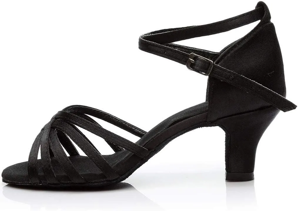 Dance Shoes for Women Strappy Heeled Sandals Practice Ballroom Dancing Shoe Indoor Performance Latin Dance Shoes