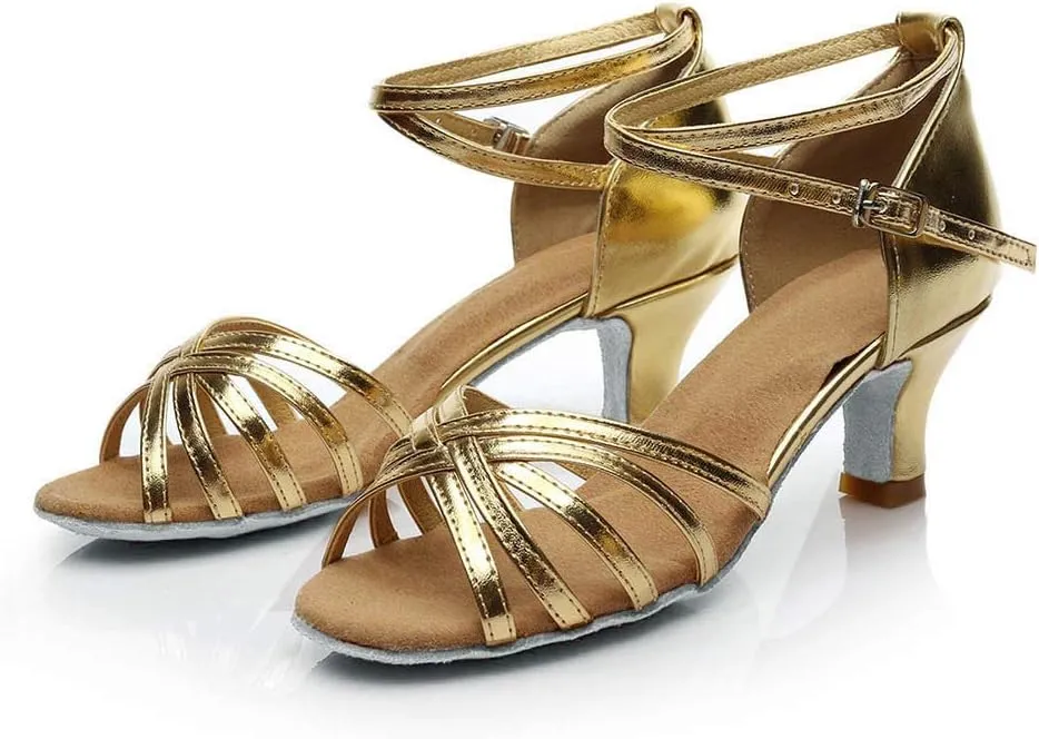 Dance Shoes for Women Strappy Heeled Sandals Practice Ballroom Dancing Shoe Indoor Performance Latin Dance Shoes