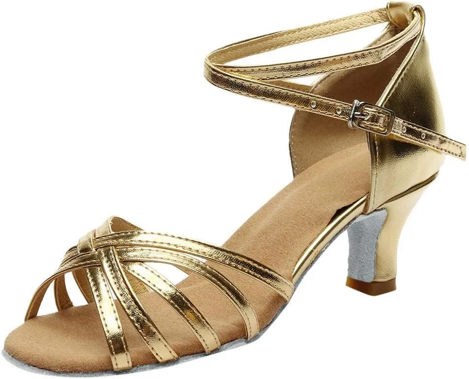 Dance Shoes for Women Strappy Heeled Sandals Practice Ballroom Dancing Shoe Indoor Performance Latin Dance Shoes