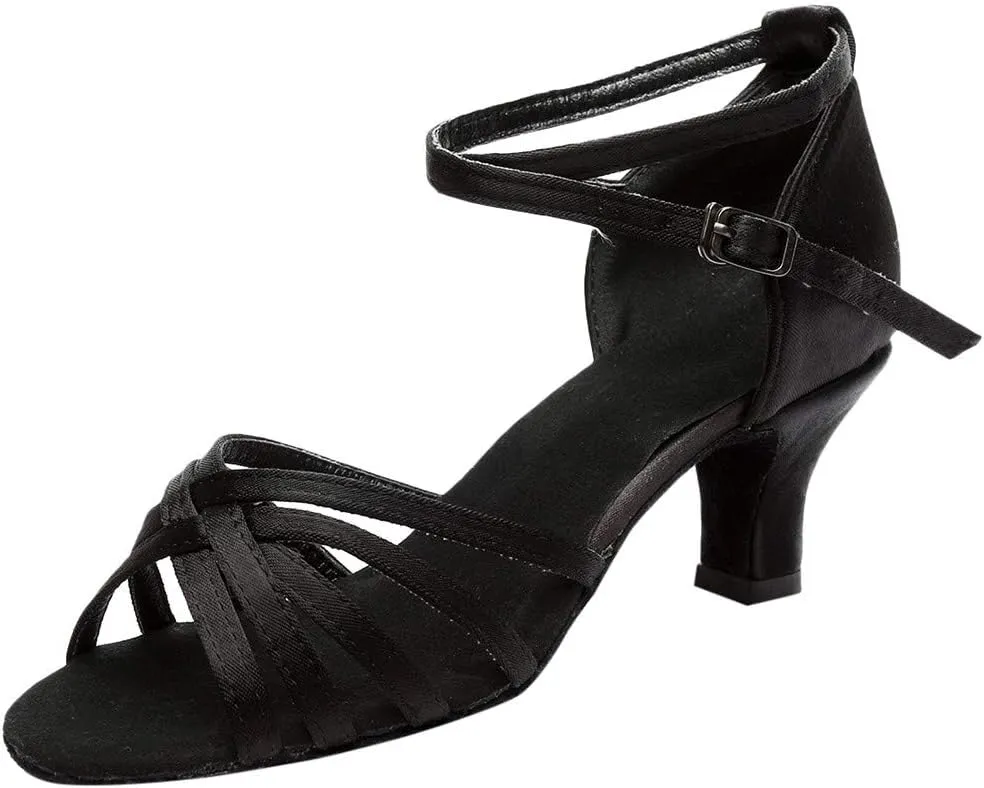 Dance Shoes for Women Strappy Heeled Sandals Practice Ballroom Dancing Shoe Indoor Performance Latin Dance Shoes