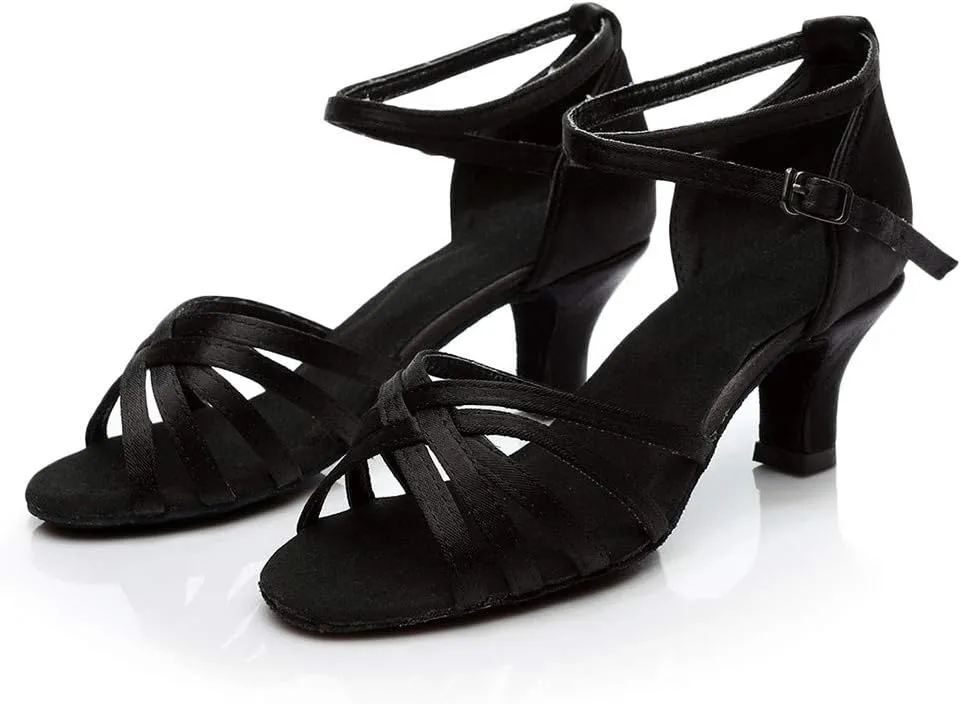Dance Shoes for Women Strappy Heeled Sandals Practice Ballroom Dancing Shoe Indoor Performance Latin Dance Shoes